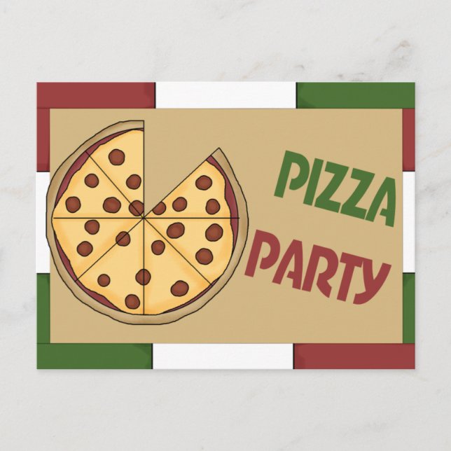 Invitación de Pizza Party (Anverso)