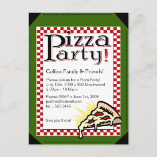 Invitación de Pizza Party