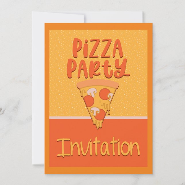 Invitación de Pizza Party (Anverso)