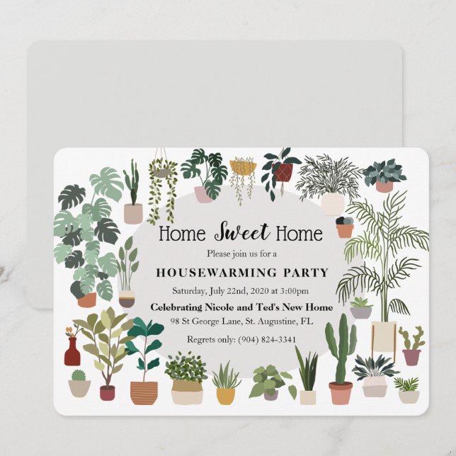 Invitación de planta para inauguración de casa Hog (Anverso / Reverso)