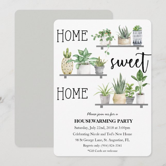 Invitación de planta para inauguración de casa Hog (Anverso / Reverso)