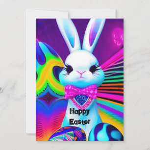 Invitación de plantilla de conejo de Pascua