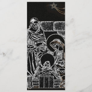 invitación de plata blanca negra de la natividad