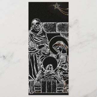 invitación de plata blanca negra de la natividad