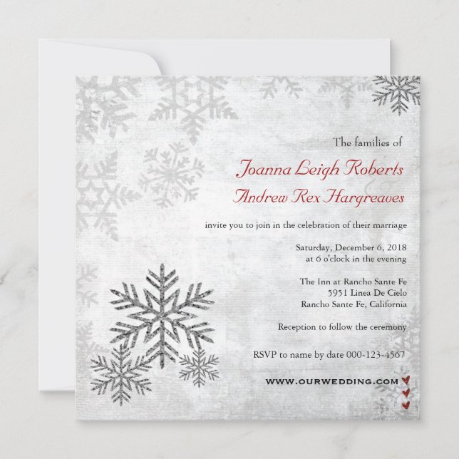 Invitación de plata de la foto de la boda del (Anverso)