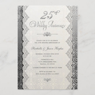 Invitación de plata del 25º aniversario