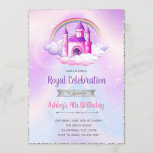 Invitación de plata púrpura del cumpleaños del