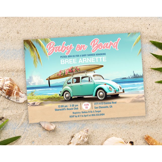 Invitación de playa con bebé a bordo (Subido por el creador)