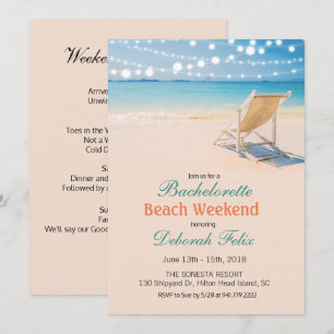 Invitación de playa para escapada de soltera