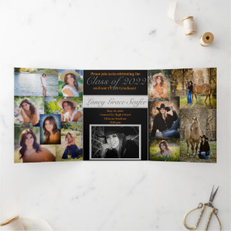 Invitación de plegado de letras triples