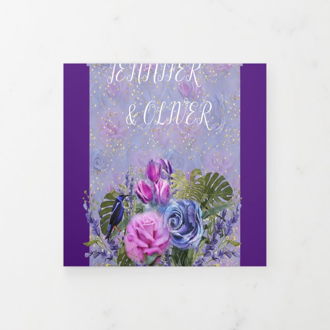 Invitación de plegado de letras triples (Foto de portada)