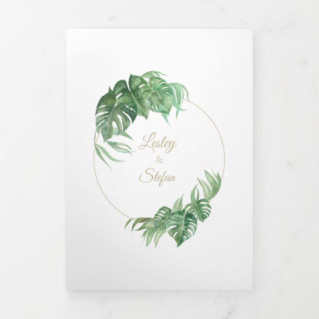 Invitación de Pliegue de Carta Trifold de Planta d (Foto de portada)