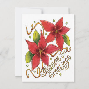 Invitación de Poinsettia de Feliz Navidad