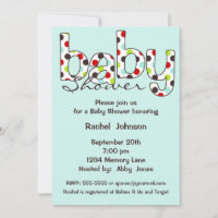 Invitación de Poka Dot Baby Shower