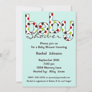 Invitación de Poka Dot Baby Shower