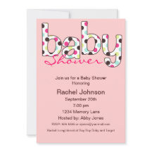 Invitación de Poka Dot Baby Shower