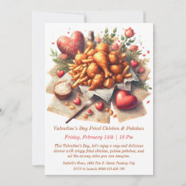 Invitación de pollo frito y papa en el Día de Tale