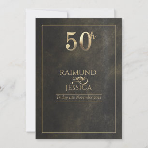 Invitación de polvo de oro del 50 aniversario