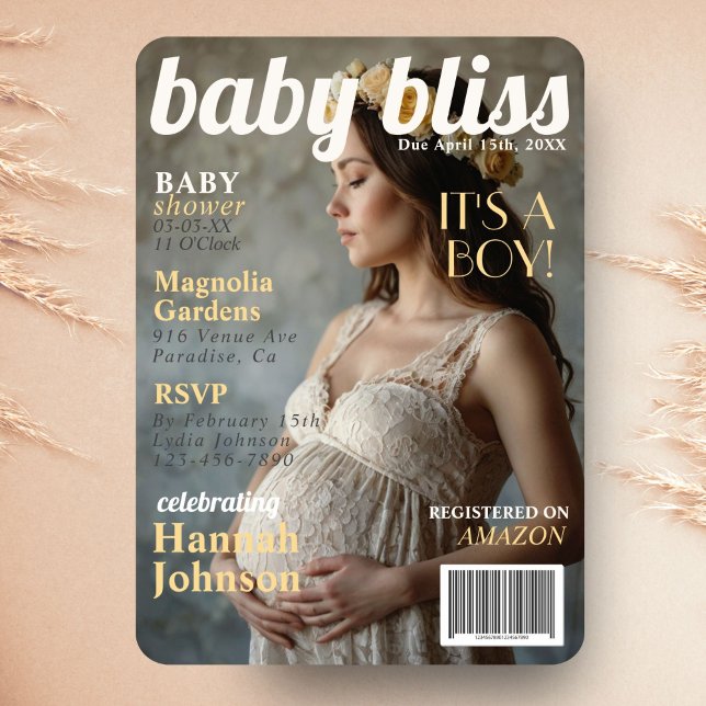 Invitación de portada de Baby Shower Maternity Mag (Subido por el creador)