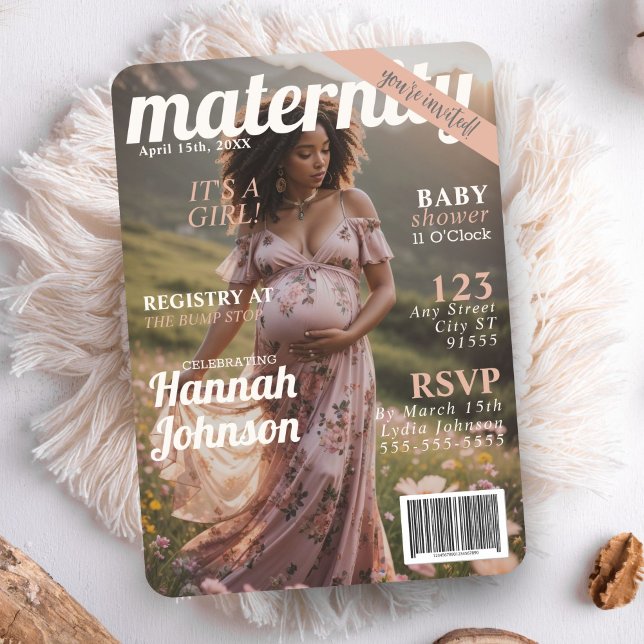 Invitación de portada de Baby Shower Maternity Mag (Subido por el creador)