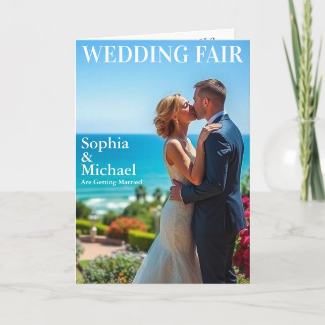 Invitación de portada de la revista Beach Wedding (Anverso)