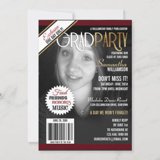 Invitación de portada de la revista Graduation Par