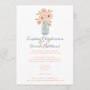 Invitación de poscasamiento   Mason Jar, bebes res