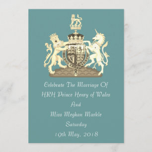 Invitación de Posh Harry y Meghan Royal Boda Perso