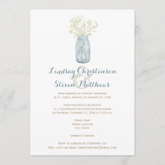 Invitación de posmatrimonio| Mason Jar, Bebés Resp