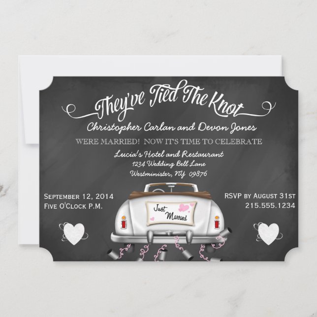 Invitación de posmatrimonio para tablero convertib (Anverso)