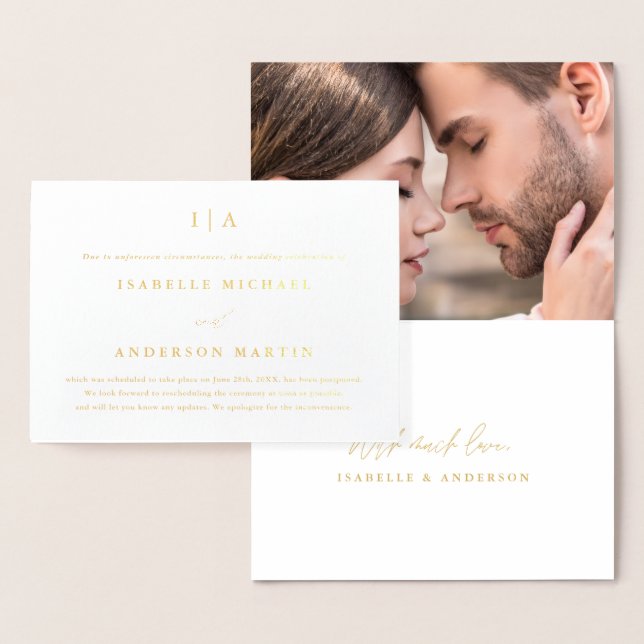 Invitación de posposición del Boda fotográfico mon (Demostración)