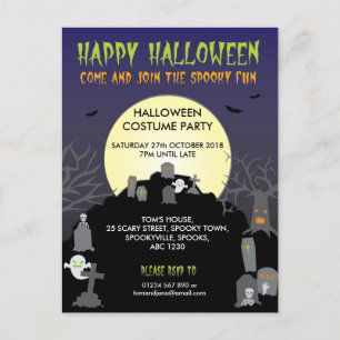 Invitación de postal a 'Feliz Halloween'