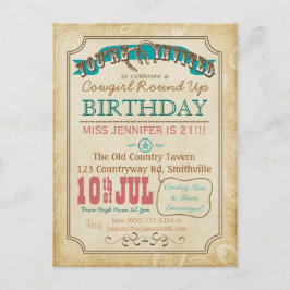 Invitación de postal de estilo occidental