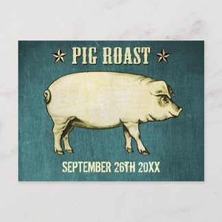Invitación de postales a la repostería de cerdo de