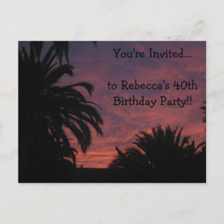 Invitación de postales al atardecer