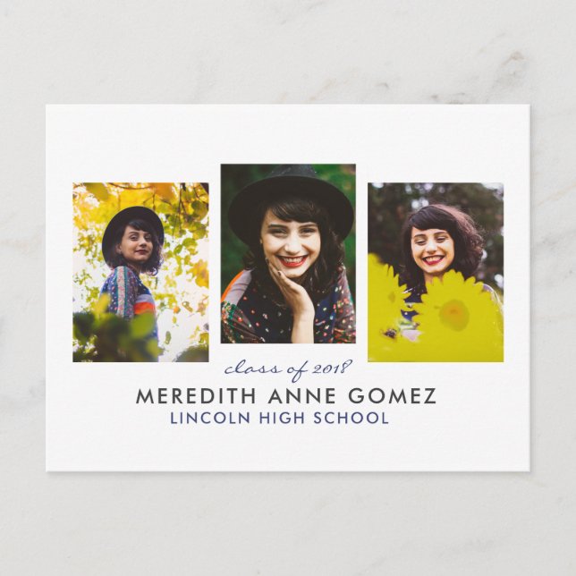 Invitación de postales de graduación de tríptico (Anverso)