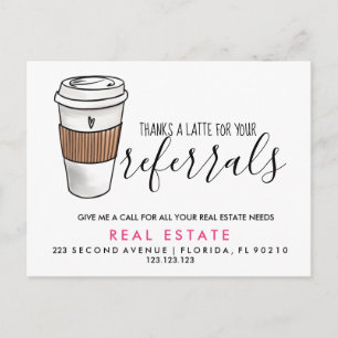 invitación de postales de Latte referrys inmobilia