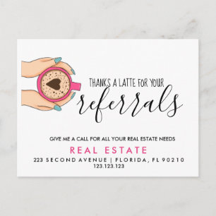 invitación de postales de Latte referrys inmobilia