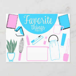 Invitación de postales Fiesta de cosas favoritas