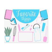 Invitación de postales Fiesta de cosas favoritas