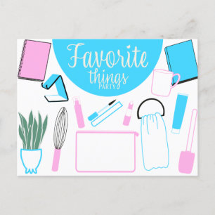 Invitación de postales Fiesta de cosas favoritas