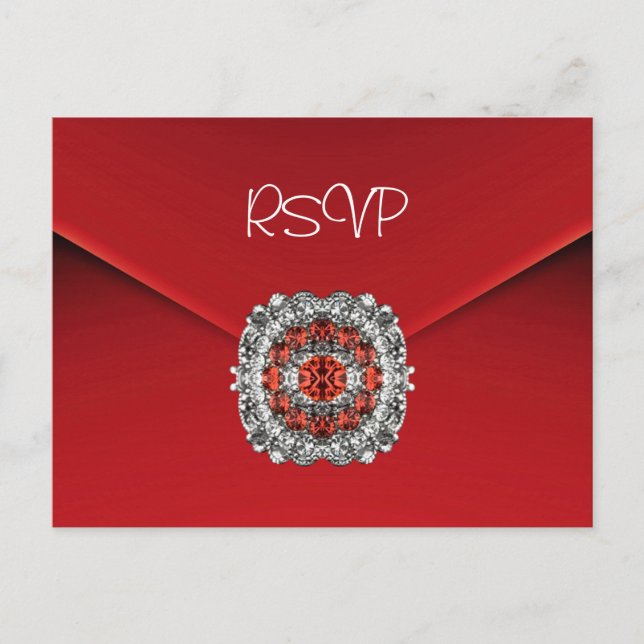 Invitación de postcard RSVP a la joya de diamante  (Anverso)