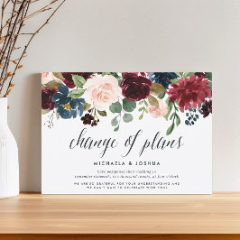 Invitación de postergación de Boda de florecimient