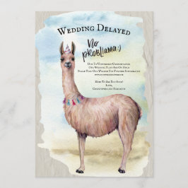 Invitación de Postergación de Boda de Llama Divert
