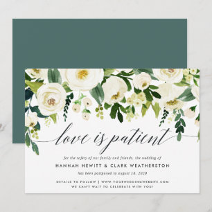 Invitación de postergación de Boda floral de Alaba