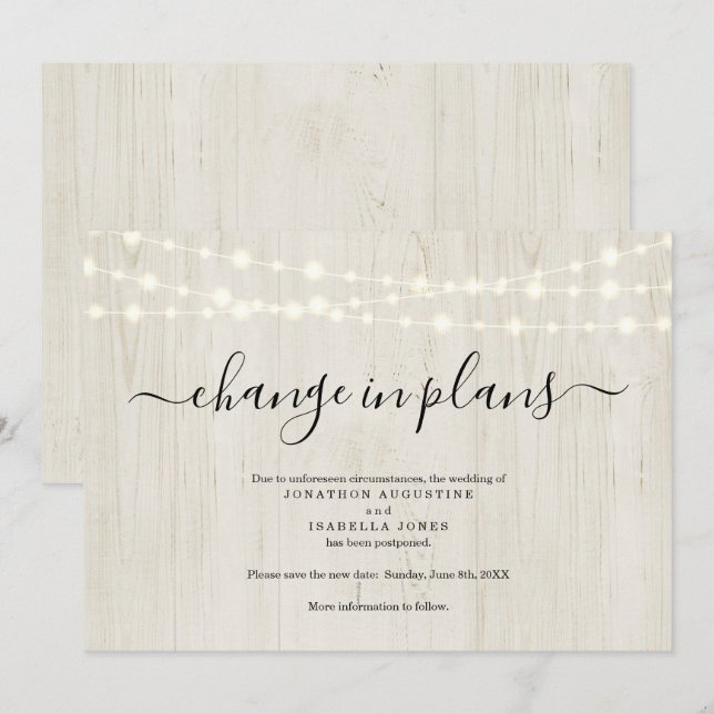 Invitación de postergación de Boda ruso (Anverso / Reverso)