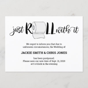 Invitación de postergación de boda - sólo vuelta