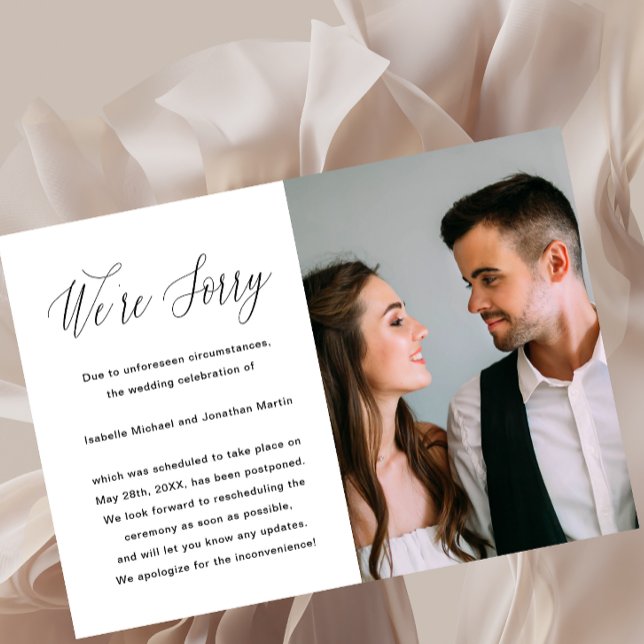 Invitación de postergación del Boda de fotografía  (Subido por el creador)