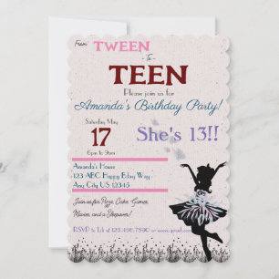 Invitación de preadolescente a adolescente