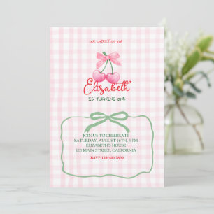 Invitación de primer cumpleaños a Cherry On Top